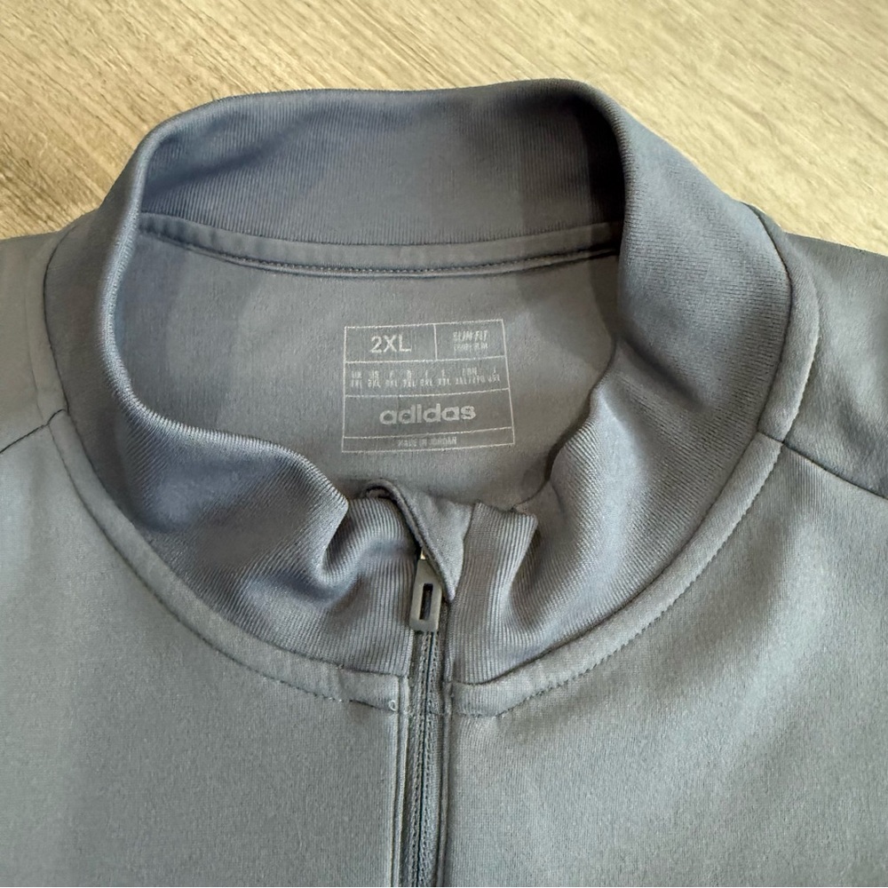 Adidas Gray 1/4 Zip Jacket - Picture 2 of 4